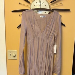 Elegant Taupe Long Sleeve Dress